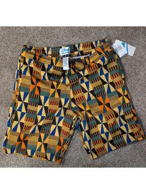 Fresh by Drill Clothing Co Shorts Size Large L NWT Kente African Tribal Pattern